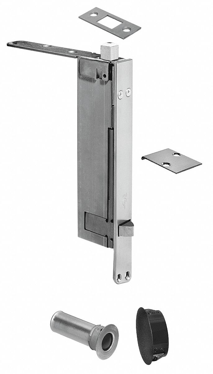 ROCKWOOD, Satin Chrome, 1/2 in Bolt Head Dia., Automatic Flush Bolt