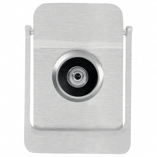 ROCKWOOD, 190° Viewing Angle, Satin Chrome, Door Knocker with Viewer