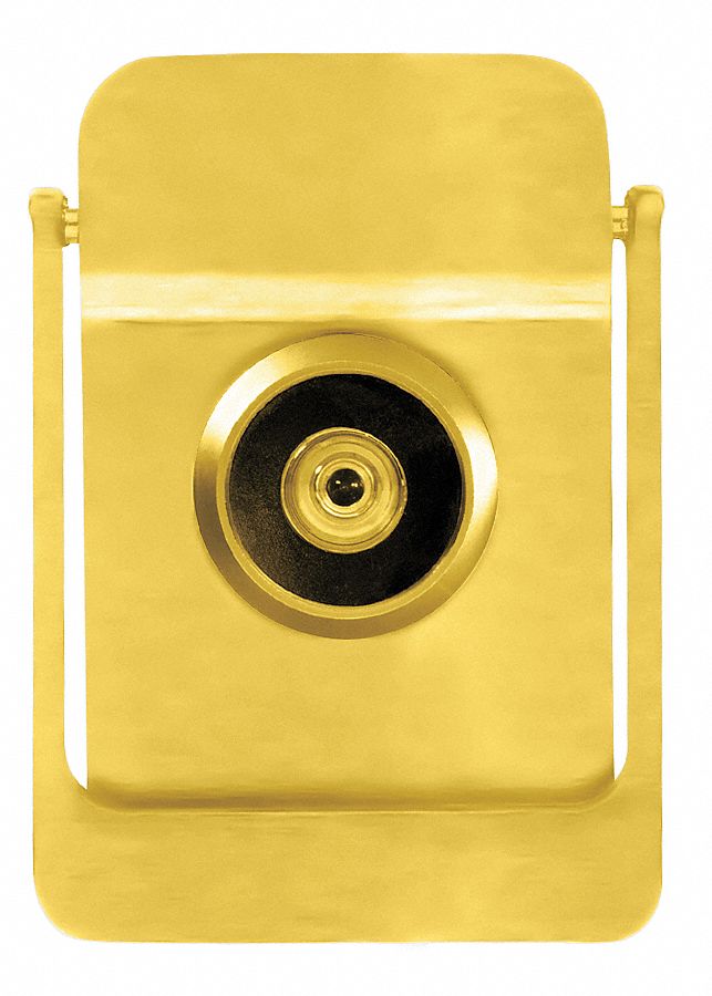ROCKWOOD Door Knocker w/Viewer,Polished Brass - 3HJH5|614V.3 ... - Door Knocker w/Viewer,Polished Brass