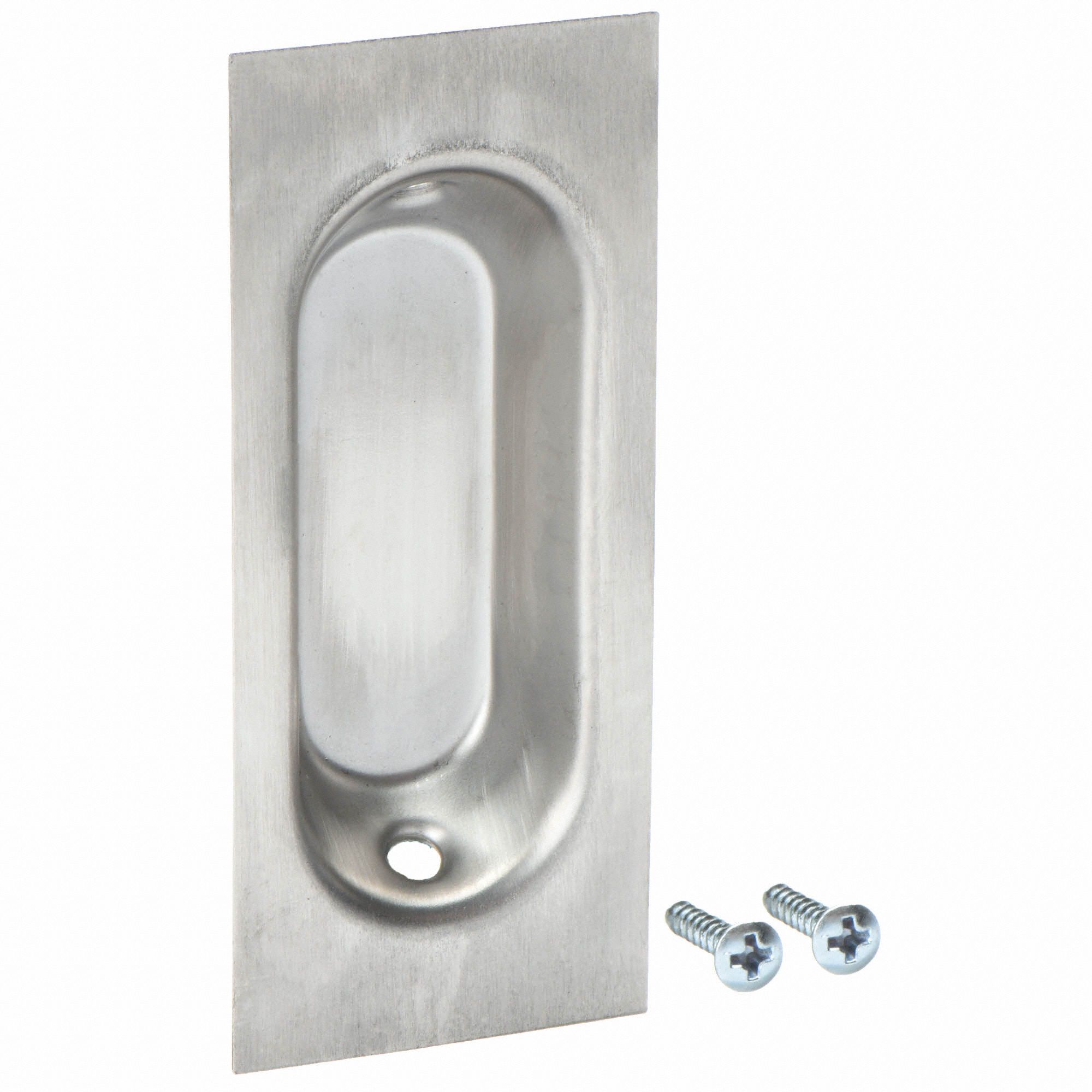 ROCKWOOD Recessed Pull Handle Clips/Fasteners, Brass, Satin Chrome, 4