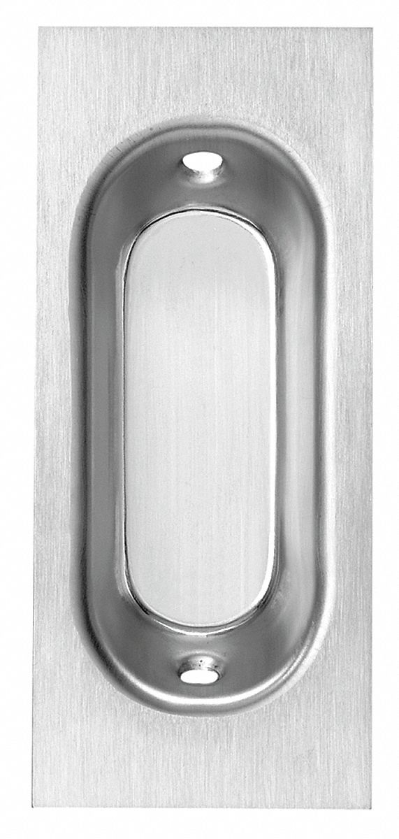 ROCKWOOD Recessed Pull Handle Clips/Fasteners, Brass, Satin Chrome, 4