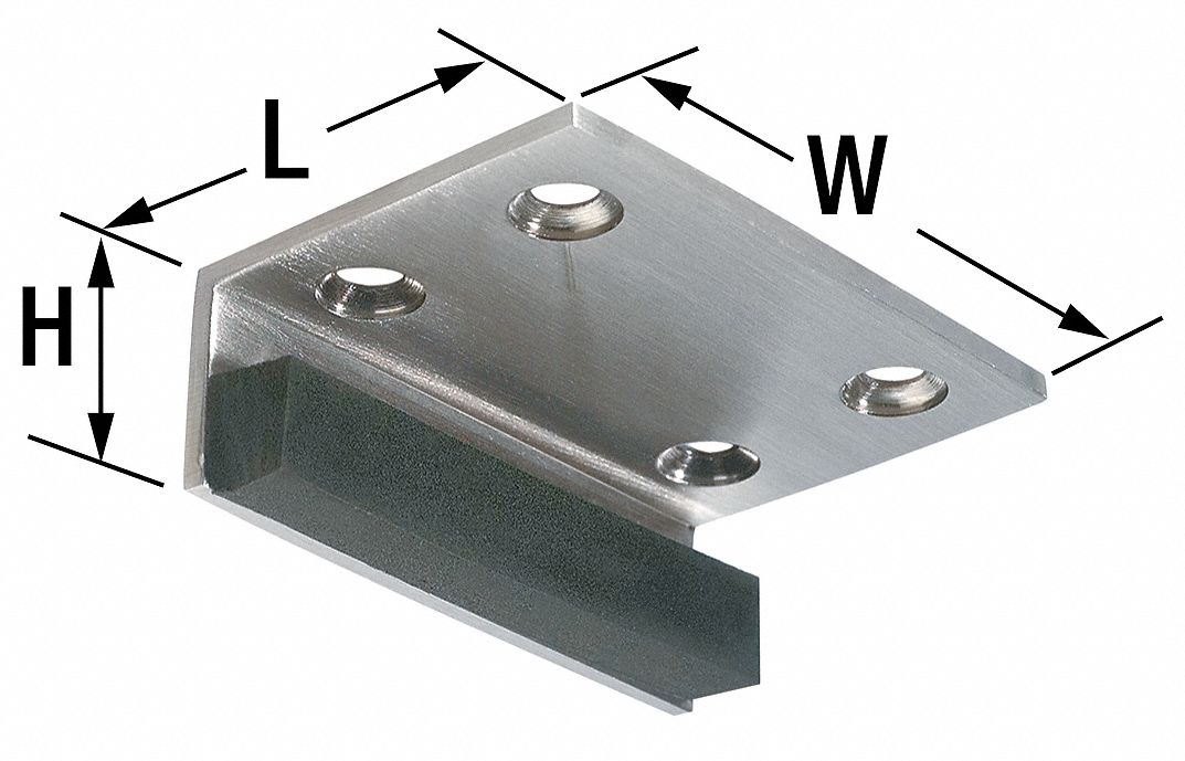 Door Stop: Wall - Mounted, 3 in Wd, 1 in Overall Ht, Nickel