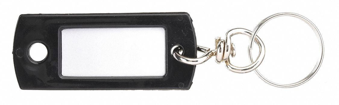 ID TAGS WITH SWIVEL,BLACK,PK 50