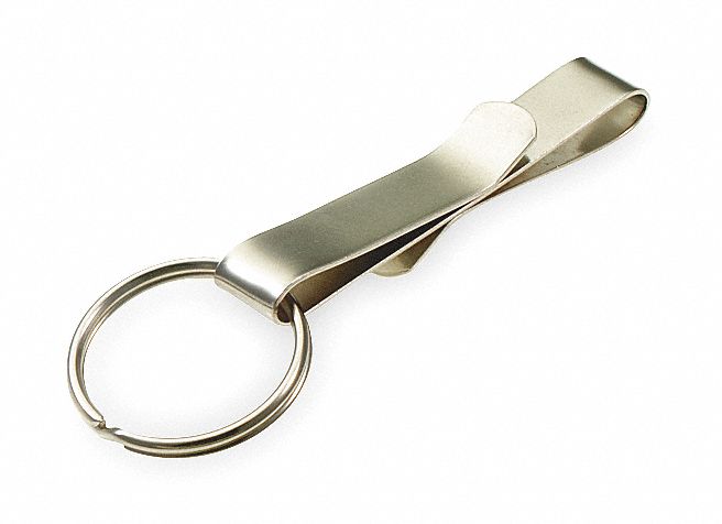 LUCKY LINE PRODUCTS Belt Key Holder: Clip-On Double Locking, Nickel Finish  Steel, Silver