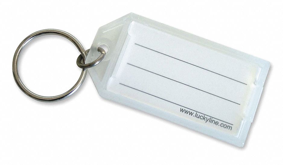LUCKY LINE PRODUCTS Key Tag Open/Close Flap, 1 1/8 in Ht (In.), 2 1/4