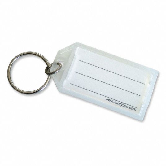 LUCKY LINE PRODUCTS Key Tag Open/Close Flap, 1 1/8 in Ht (In.), 2 1/4