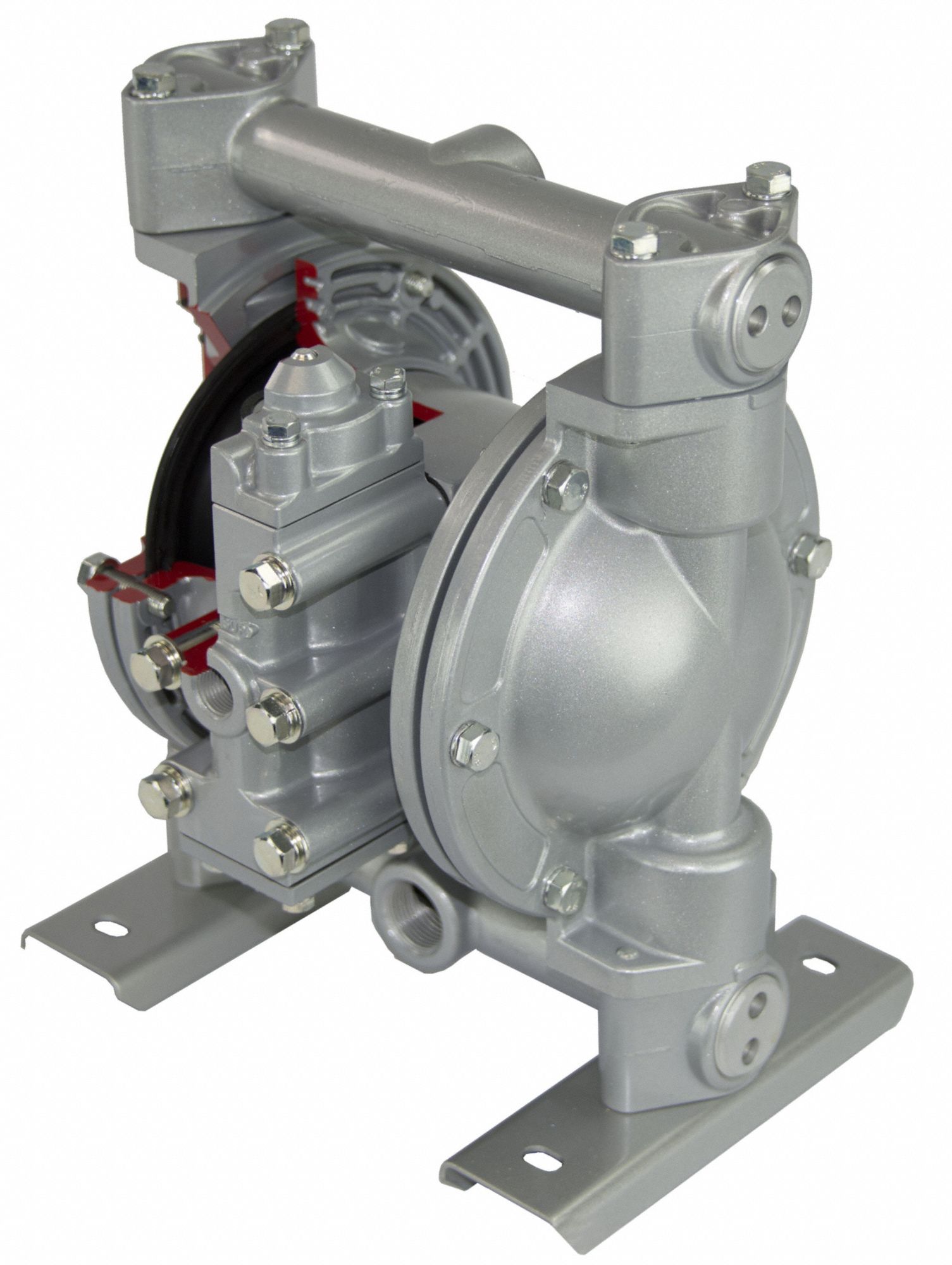 DAYTON Double Diaphragm Pump, 28 gpm Max. Flow, Buna N, Single Manifold