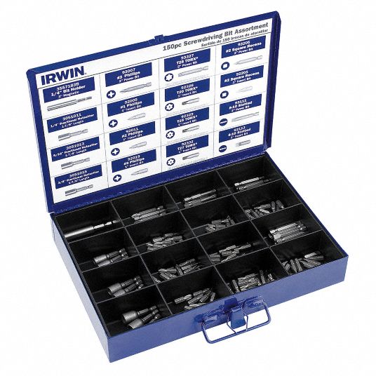 IRWIN, Screwdriver Bit Set, 150 No. of Pieces, Screwdriver Bit Set