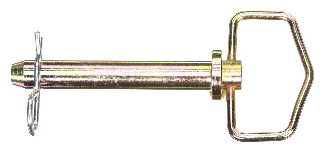 HITCH PIN, ¾ IN DIA, STEEL, DETENT, INCH, ¾ IN DIA, 4 IN SHANK L, ZINC PLATED