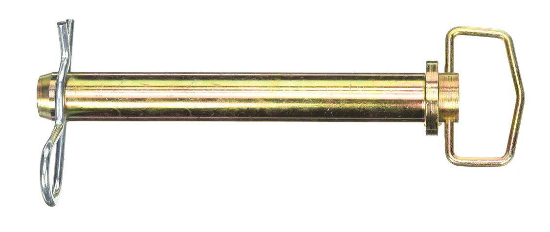 HITCH PIN, 1 IN DIA, DETENT, INCH, 1 IN DIA, 7 IN SHANK L, STEEL, ZINC PLATED