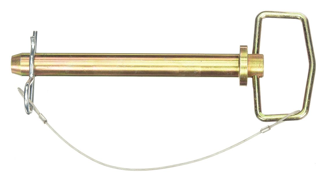 HITCH PIN, ¾ IN DIAMETER, DETENT, INCH, ¾ IN DIAMETER, 6¼ IN SHANK L, STEEL