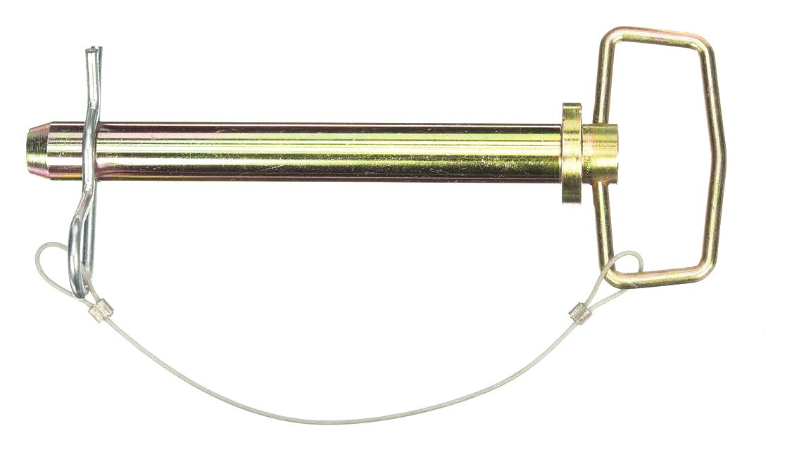 HITCH PIN, ⅞ IN DIAMETER, 6½ IN L, STEEL, DETENT, INCH, ⅞ IN DIAMETER, 6½ IN SHANK L