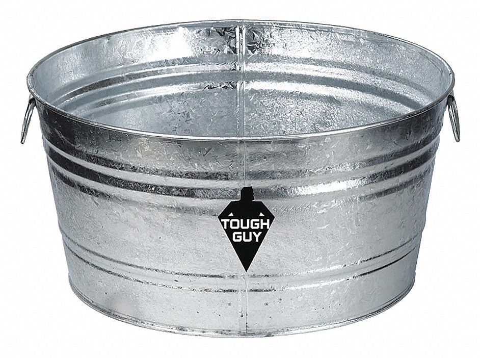 UTILITY TUB,9 GAL,SILVER
