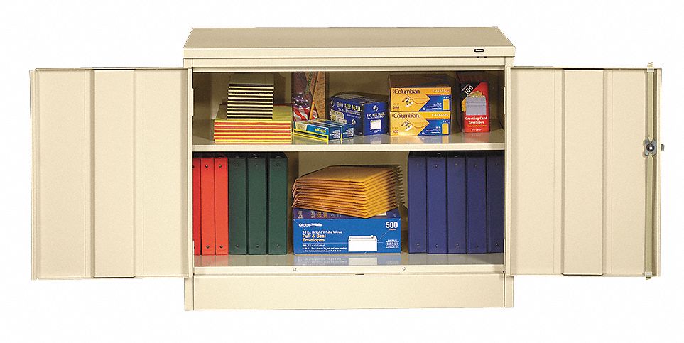 STORAGE CABINET, 36 IN X 18 IN X 30 IN, SWING HANDLE/KEYED, 24 GA PANEL THICK, FRAME