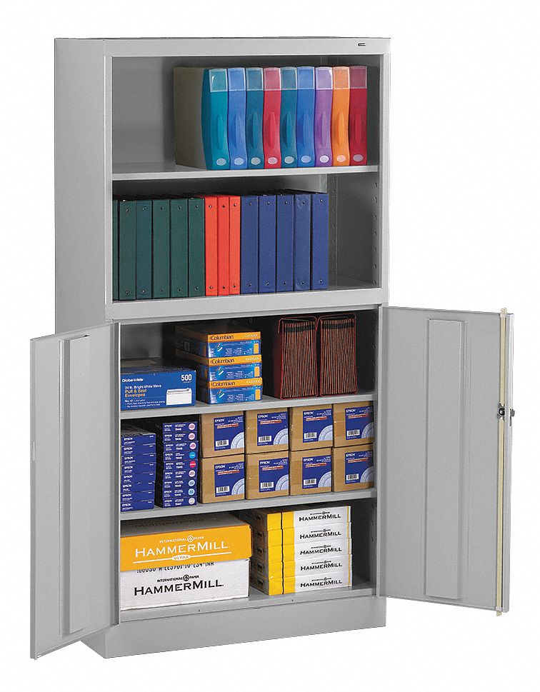 3HNP4 - D4884 Bookcase Storage Cabinet Light Gray