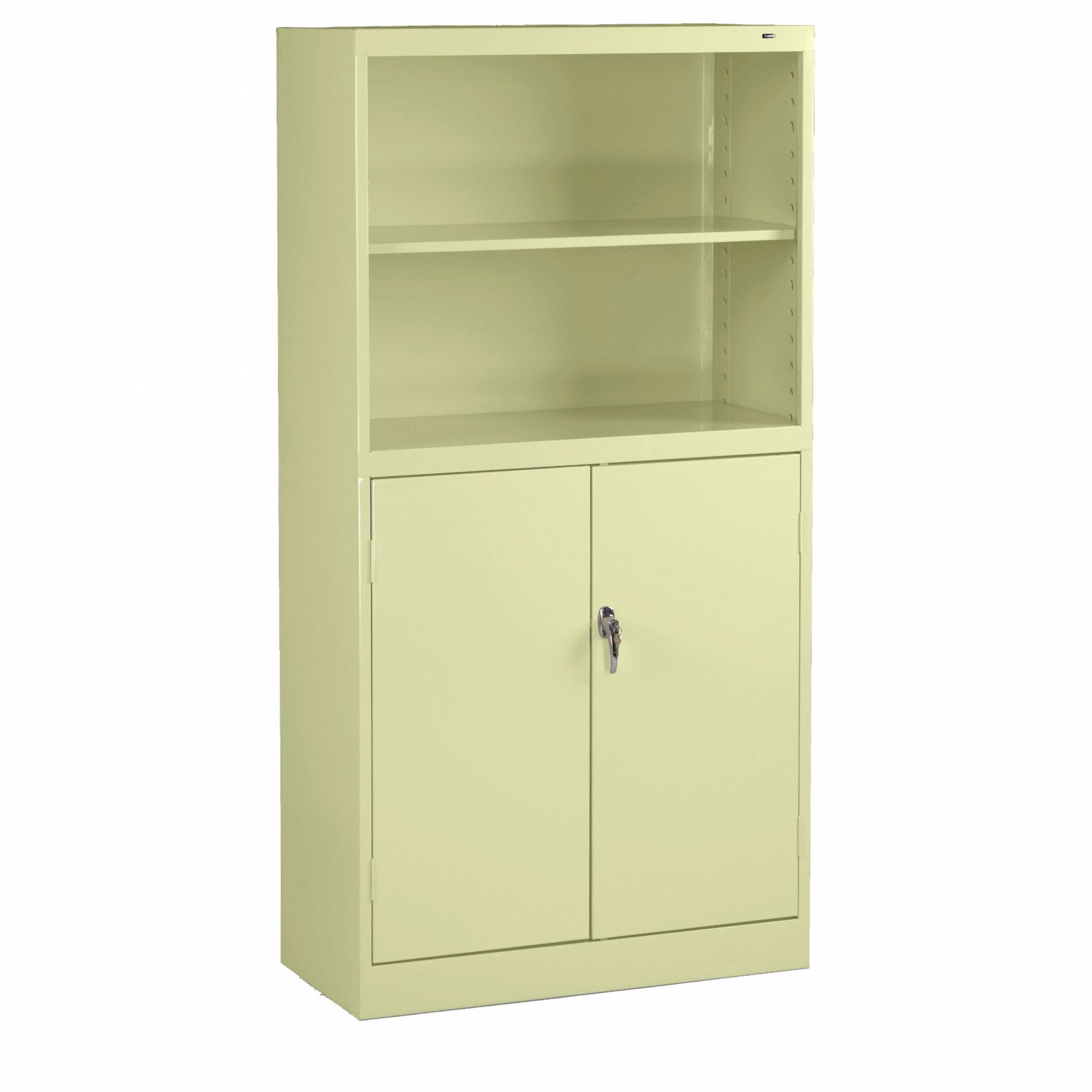 Storage Cabinet: Champagne/Putty, Steel, 72 in Overall Ht, 36 in Overall Wd, 5 Shelves