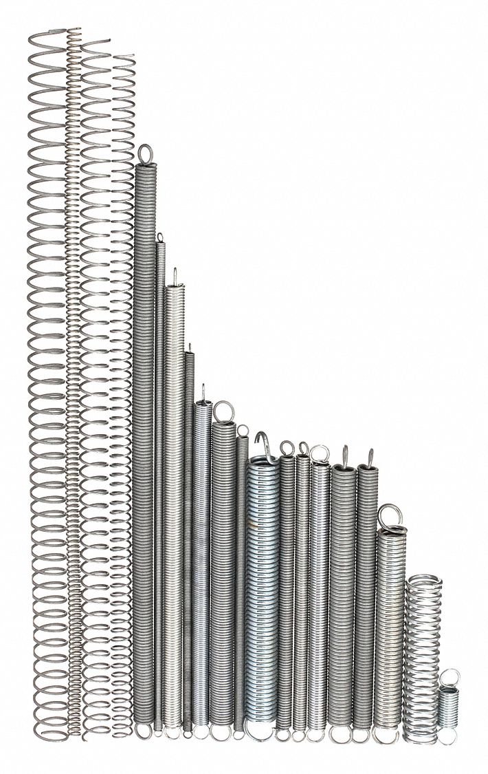 SPRING ASSORT,EXT/COMPR,STL,20 PIECES