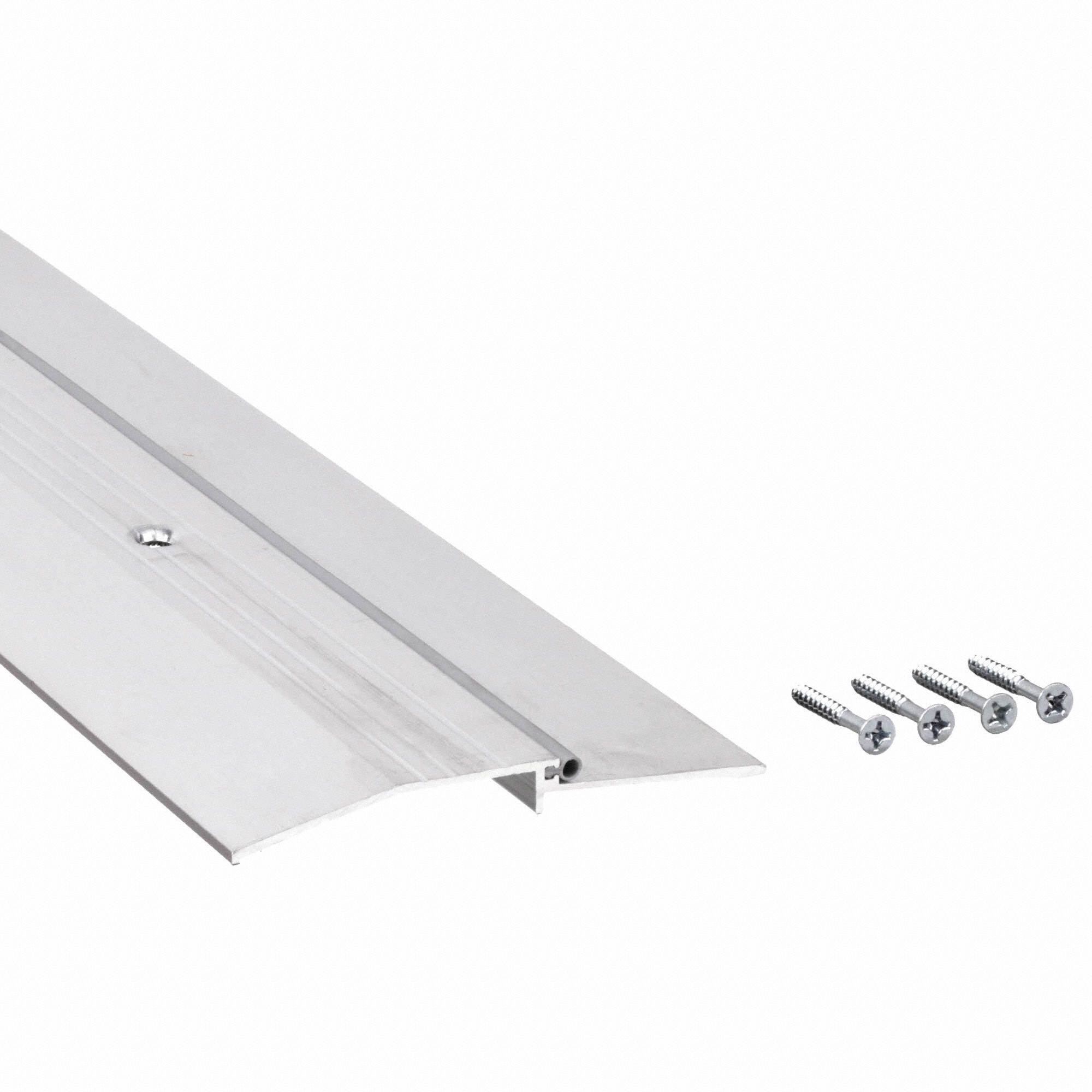 NATIONAL GUARD Door Bumper Threshold Smooth Top, Aluminum, 5 in Wd, 1/