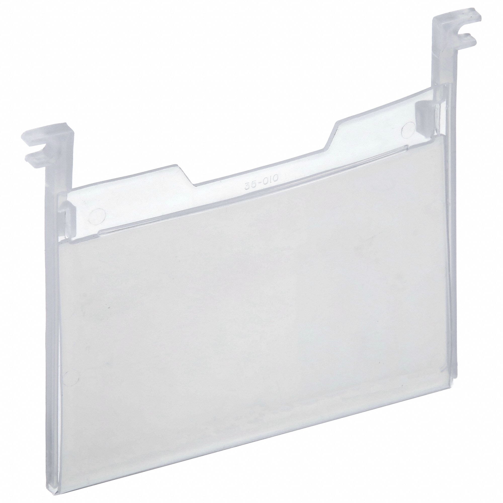 Label Holder: 5 3/4 in x 4 3/4 in, Clear, 6 Label Holders, Adhered