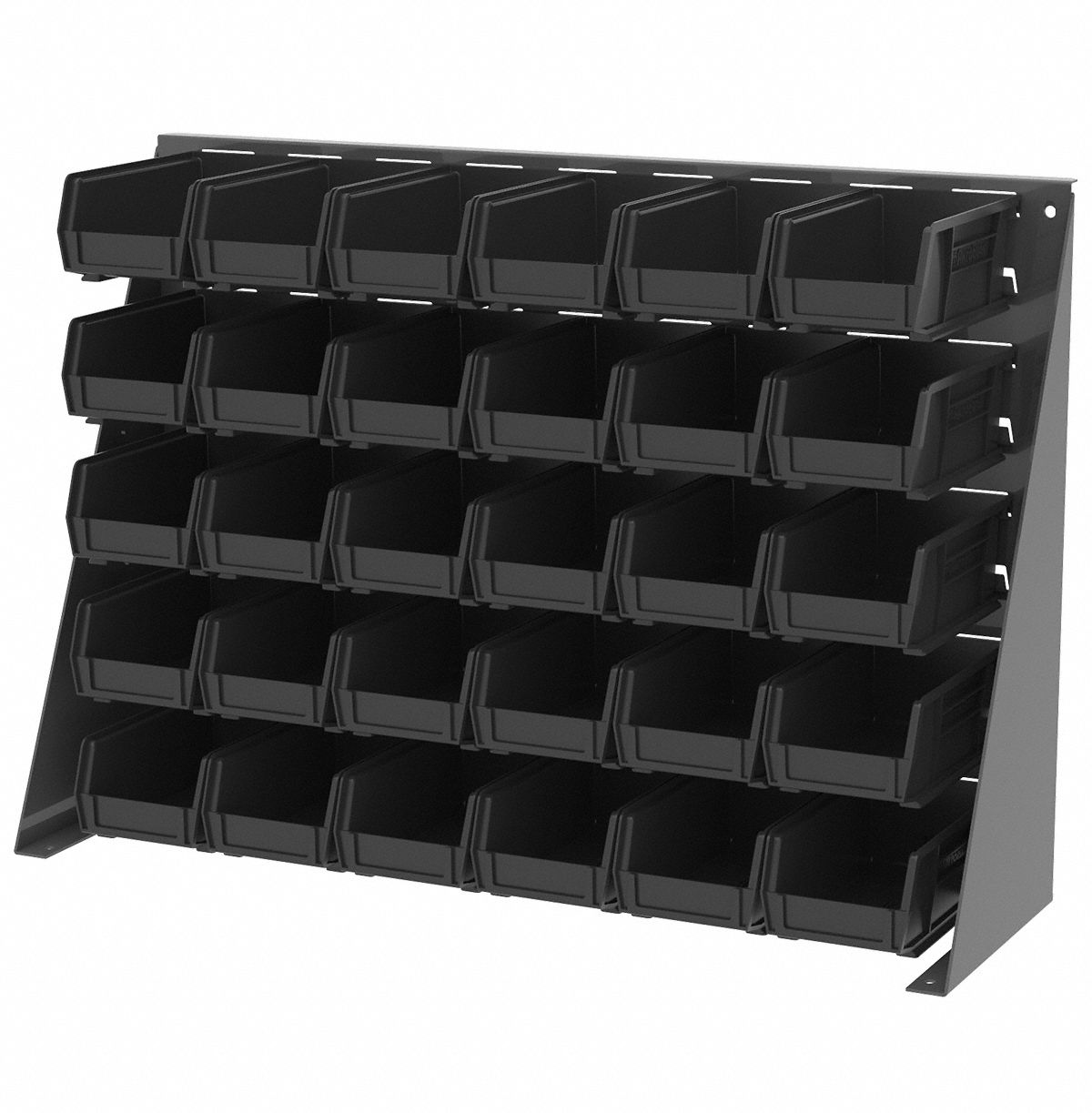 AKROMILS Hang and Stack Bin 4 1/8 in x 7 3/8 in x 3 in, Black, Label