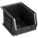 HANG AND STACK BIN, 8¼ IN X 10⅞ IN X 7 IN, BLACK, LABEL HOLDERS, 50 LB LOAD CAPACITY