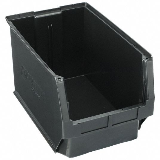 AKRO-MILS, 11 in x 18 in x 10 in, Black, Hang and Stack Bin -  3HRZ7