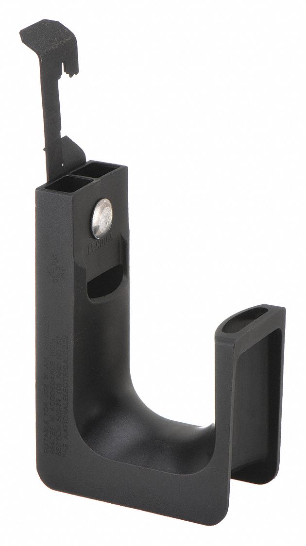 PANDUIT, Clip-On with Locking Latch, 1 1/4 in Max. Bundle Dia., J-Hook ...