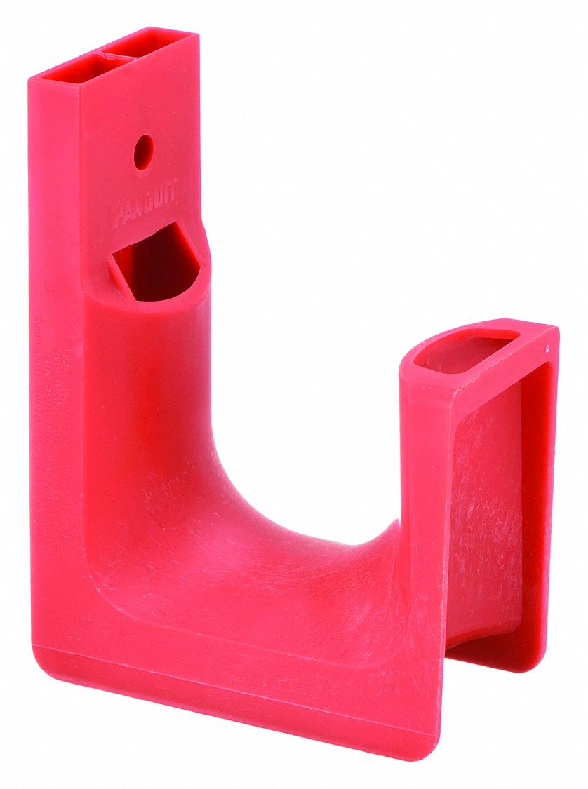 J-HOOK, 2 IN MAX BUNDLE, 55 LB MAX. LOAD CAPACITY, NYLON 6/6, RED, 10 PK