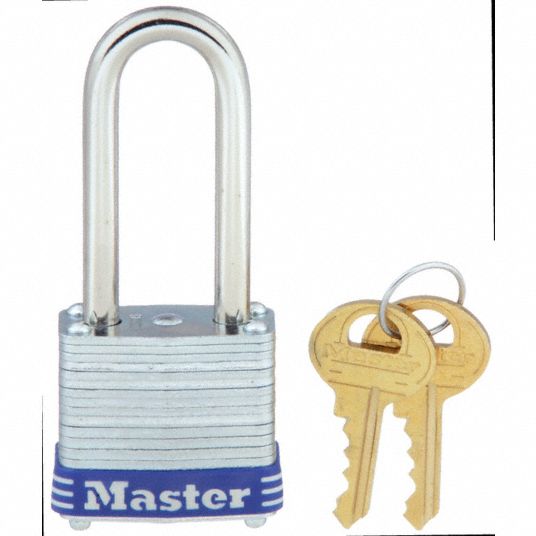 Master Lock - Padlock: Brass, Keyed Different, 1-1/2″ Wide