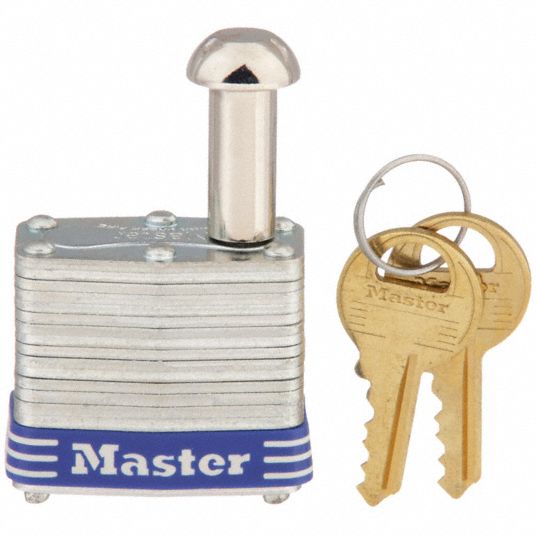 Master Lock 443LE Keyed Padlock, Rectangle, Silver