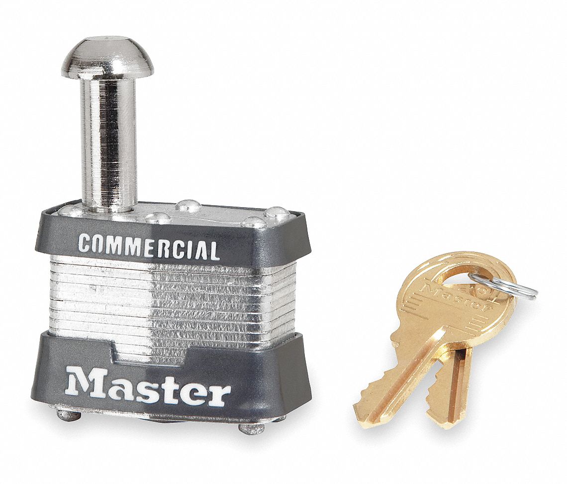 MASTER LOCK Keyed Alike, Padlock, Steel, Shackle Type Single Post