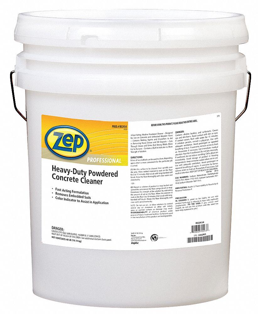 floor cleaner zep concrete garage grainger lb ea powdered close