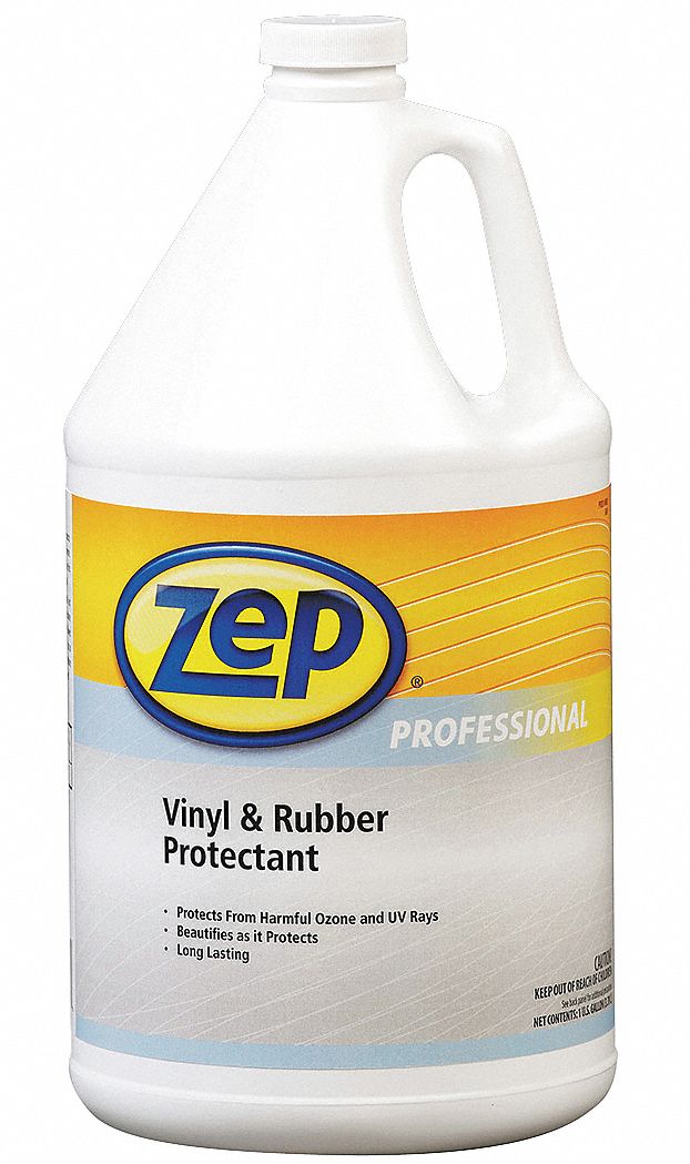 Vinyl and Rubber Dressing: Bottle, White, Wet, Liquid, 1 gal Container Size