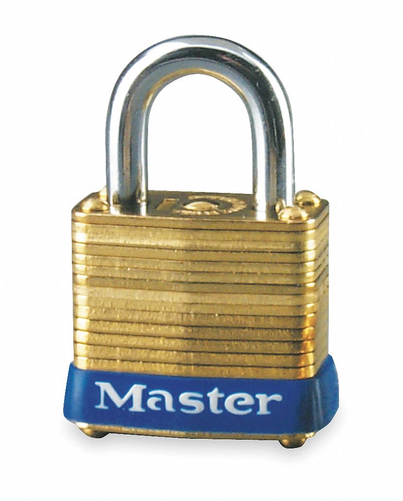MASTER LOCK Keyed Alike, Padlock, Brass, Shackle Type Standard Shackle