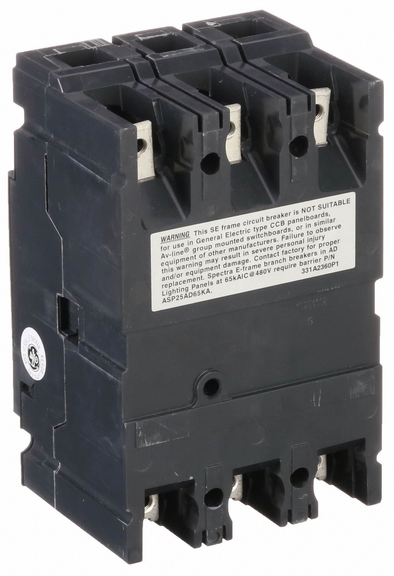 GE Molded Case Circuit Breaker, 30 A Amps, Number of Poles 3, Series