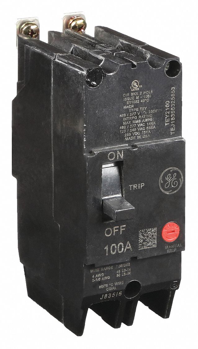 Molded Case Circuit Breaker: 100 A Amps, 14kA at 277/480V AC, Fixed, Lug, Any