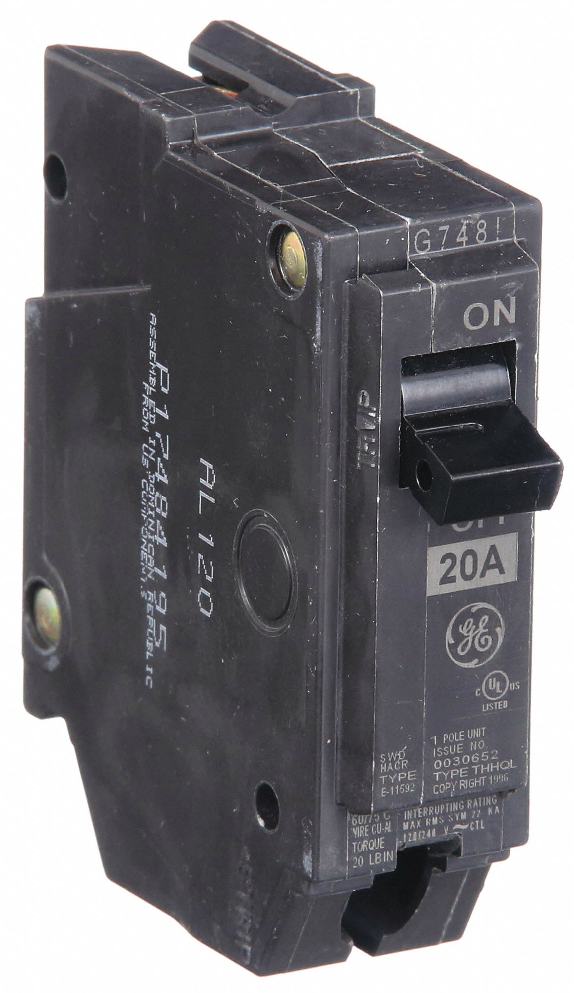 GE, THHQL, 20 A, Miniature Circuit Breaker 3HXG2THHQL1120 Grainger