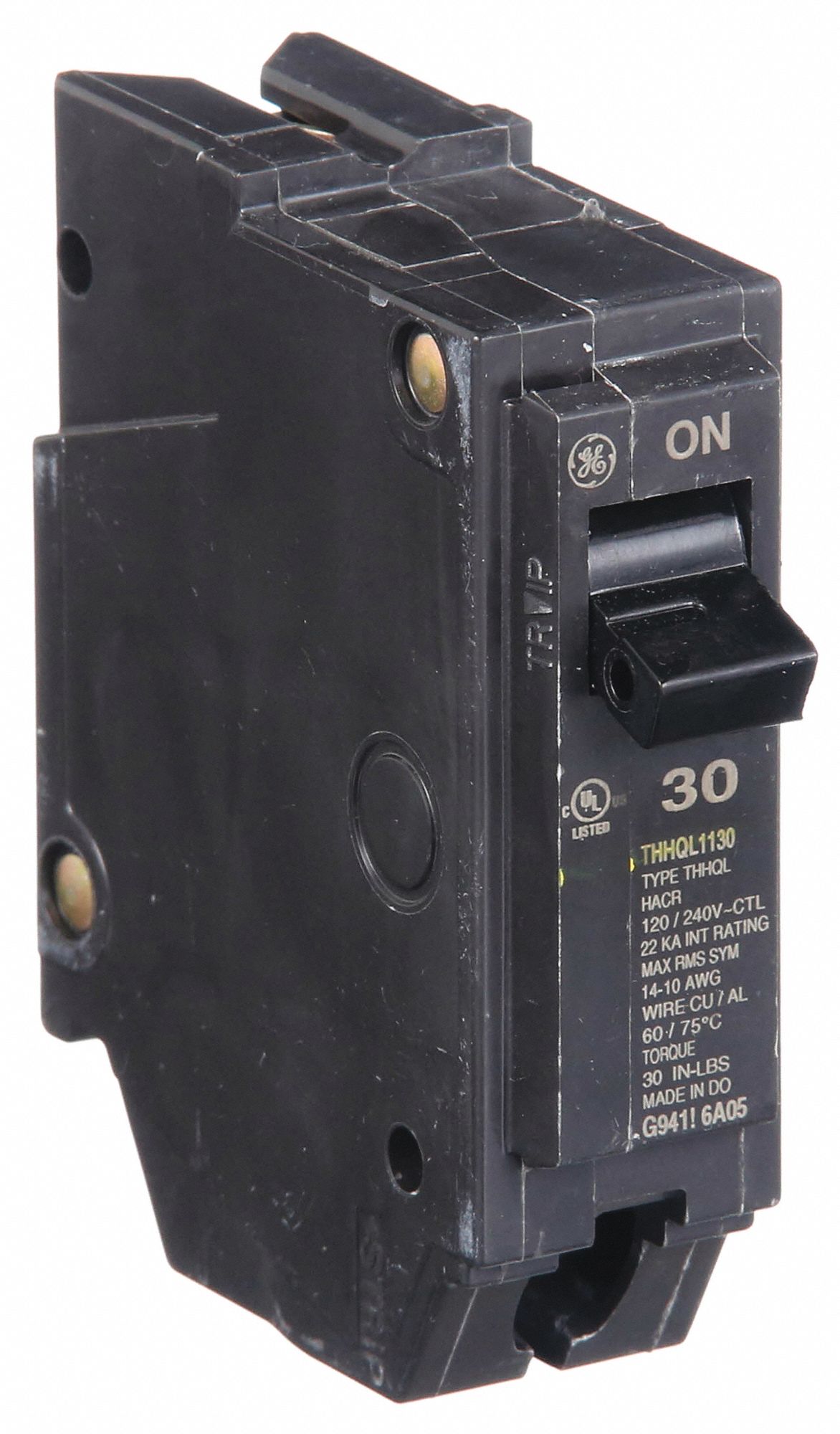Miniature Circuit Breaker: THHQL, 30 A, 120/240V AC, Single Phase, 22kA at 120/240V AC, 1 Poles