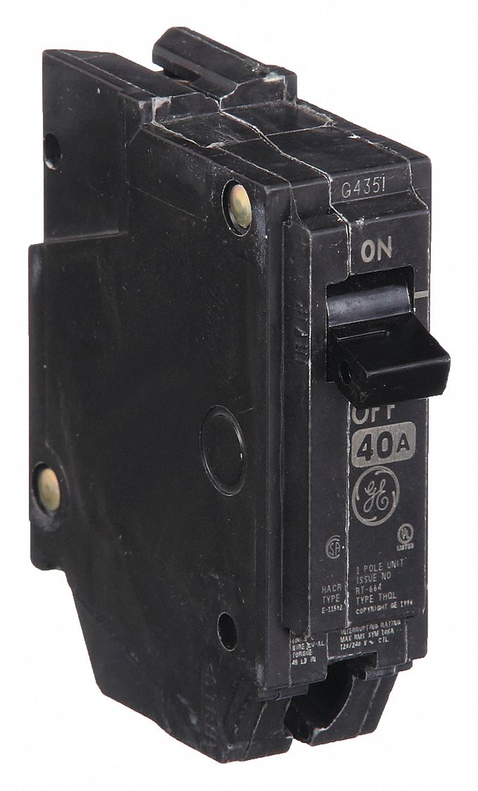 Miniature Circuit Breaker: THQL, 40 A, 120/240V AC, Single Phase, 10kA at 120/240V AC, Std