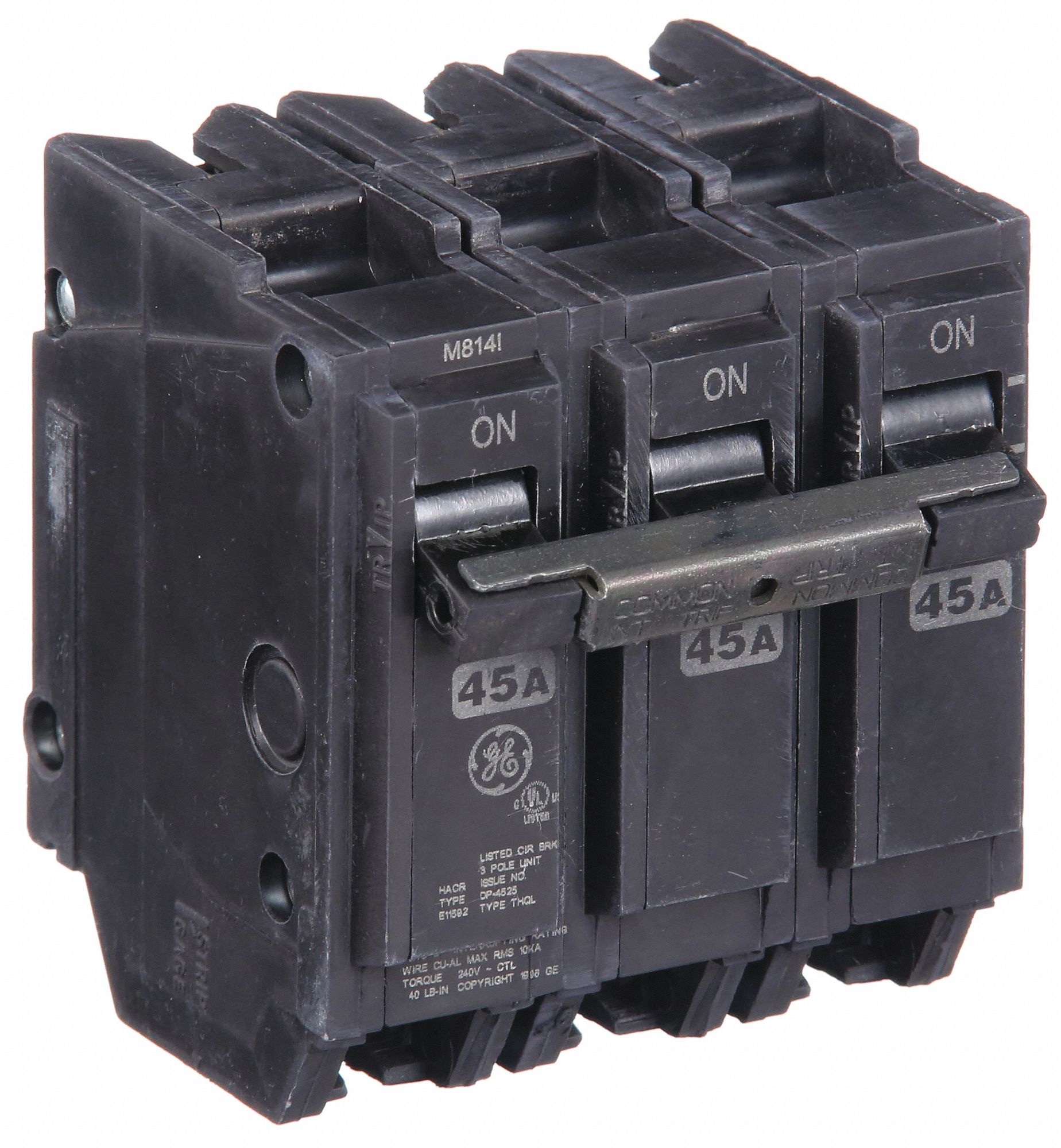 Miniature Circuit Breaker: THQL, 45 A, 120/240V AC, Three Phase, 10kA at 120/240V AC, Std