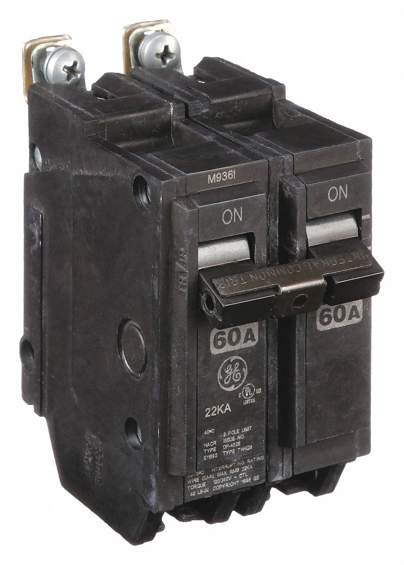 Miniature Circuit Breaker: THHQB, 60 A, 120/240V AC, Single Phase, 22kA at 120/240V AC, 2 Poles