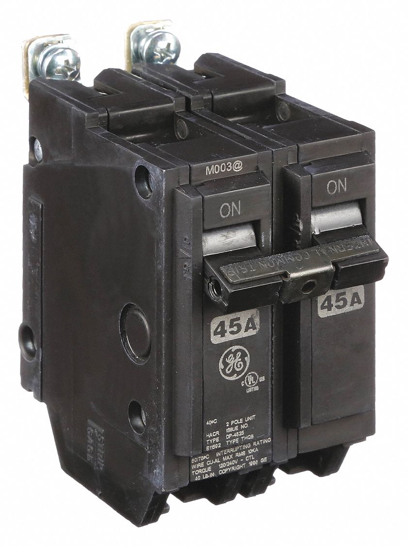 Miniature Circuit Breaker: THQB, 45 A, 120/240V AC, Single Phase, 10kA at 120/240V AC, Std