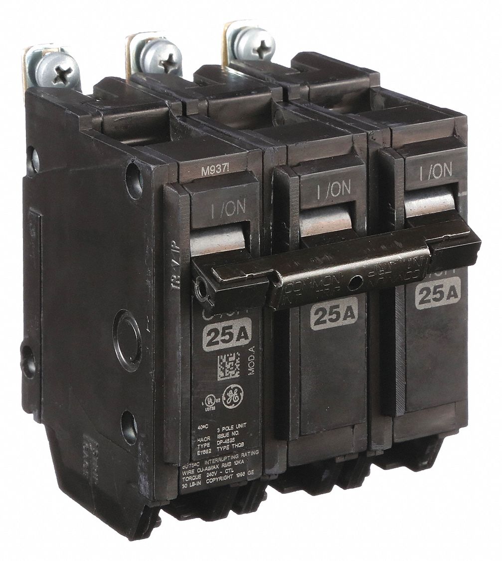 Miniature Circuit Breaker: THQB, 25 A, 120/240V AC, Three Phase, 10kA at 120/240V AC, Std