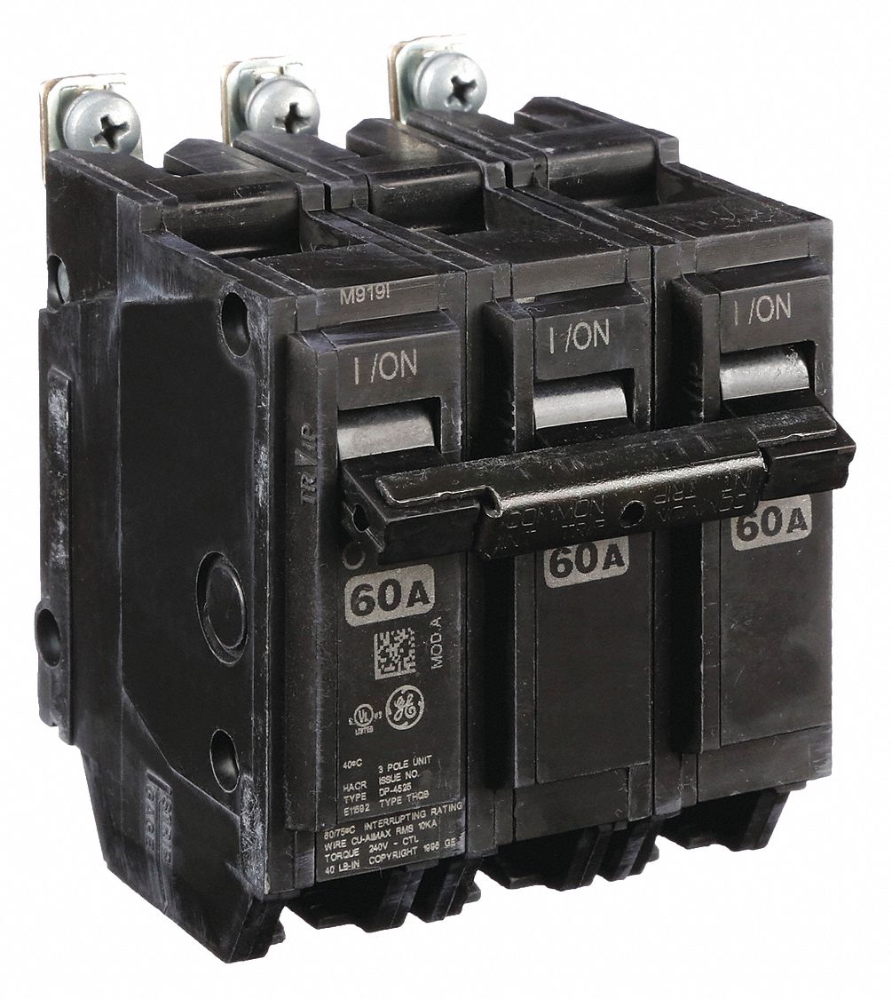 Miniature Circuit Breaker: THQB, 60 A, 120/240V AC, Three Phase, 10kA at 120/240V AC, Std