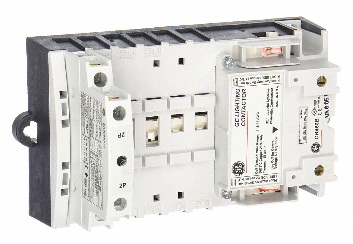 LIGHTING MAGNETIC CONTACTOR, 2 POLES, 120V AC, 30 A, OPEN