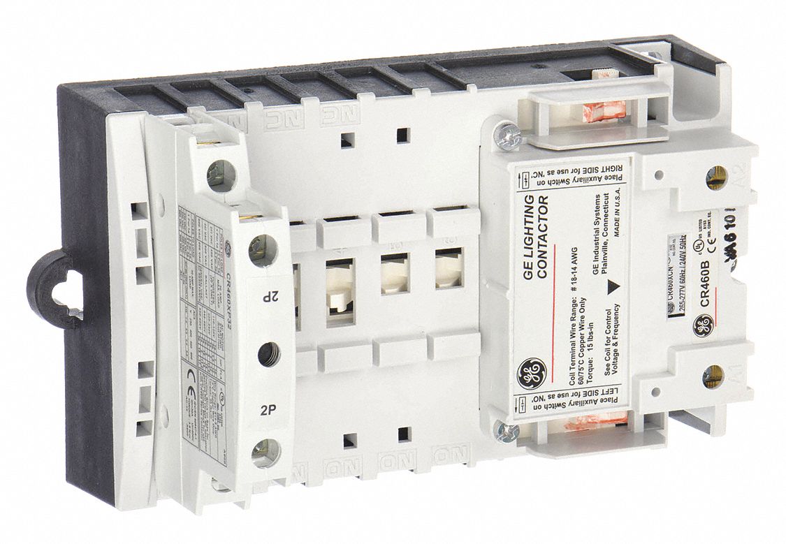 LIGHTING MAGNETIC CONTACTOR, 2 POLES, 277V AC, 30 A, 2-WIRE