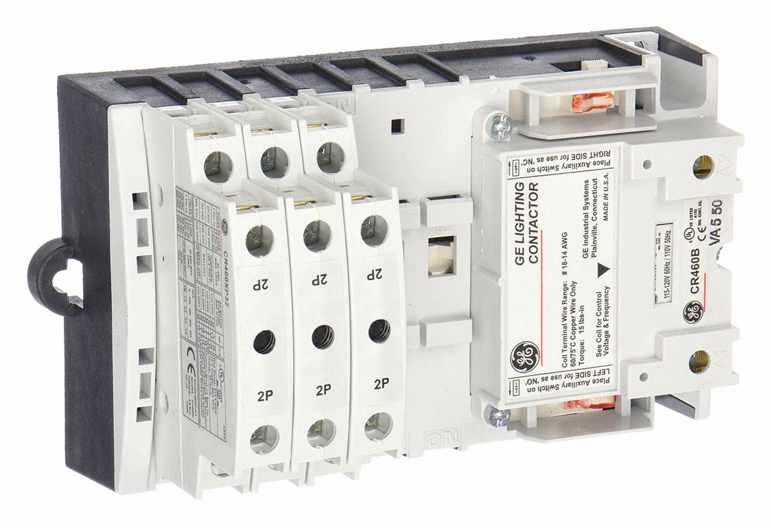 LIGHTING MAGNETIC CONTACTOR, 6 POLES, 120V AC, 30 A, 2-WIRE