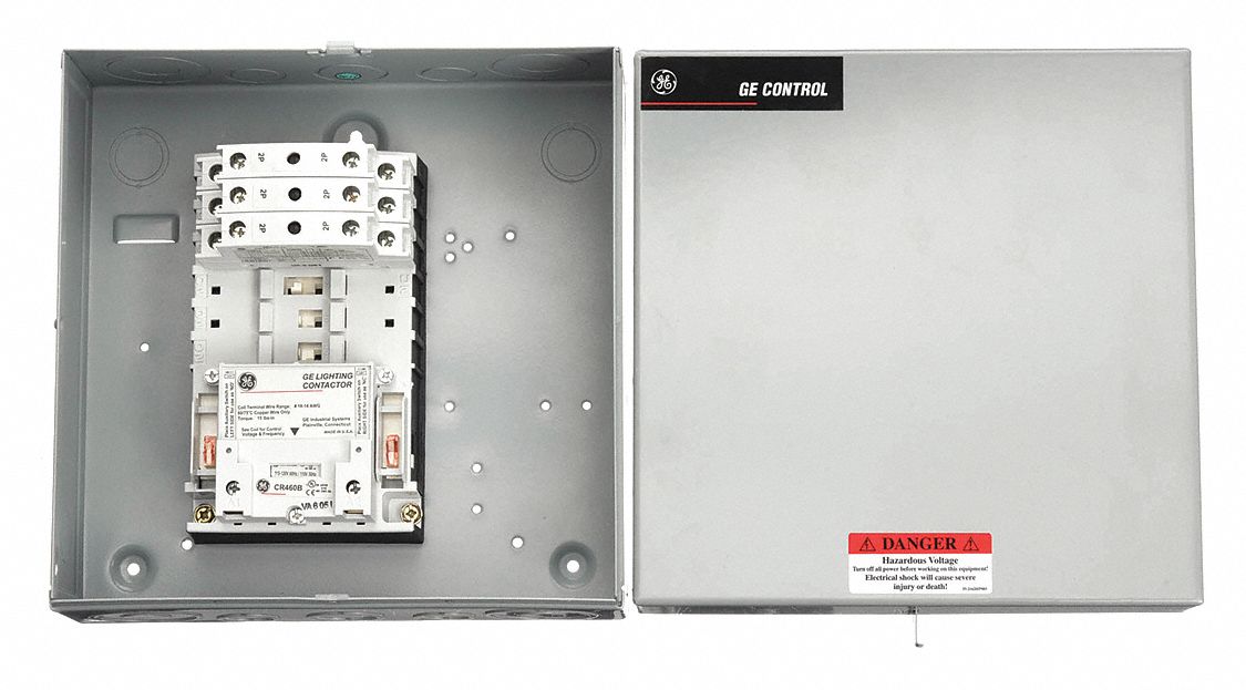 LIGHTING MAGNETIC CONTACTOR, 6 POLES, 120V AC, 30 A, 2-WIRE, ELECTRICALLY HELD