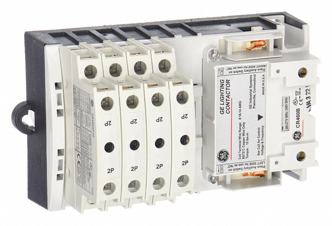 GE, 8 Poles, 277V AC, Lighting Contactor 3HYC2CR463L80ANA