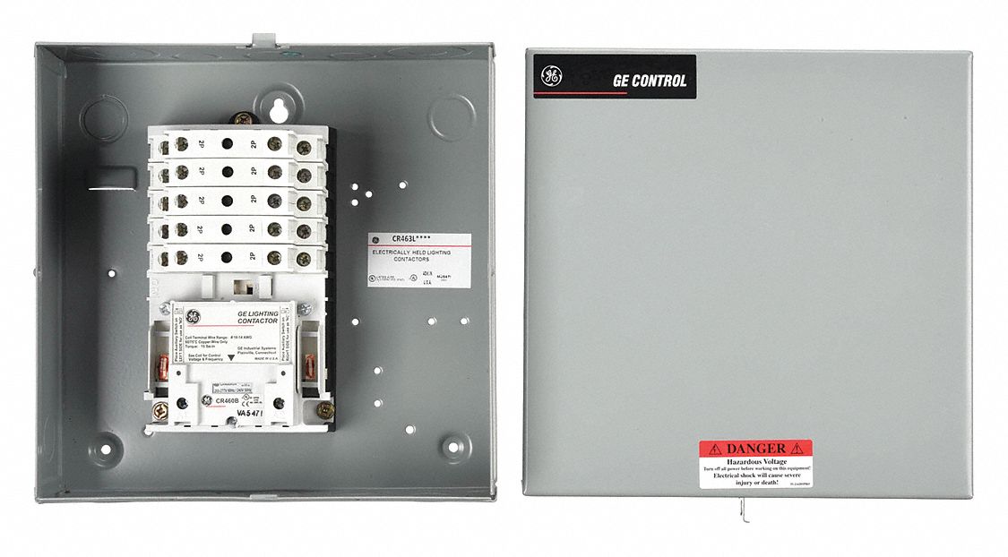 Lighting Magnetic Contactor: 10 Poles, 277V AC, 30 A, 2-Wire
